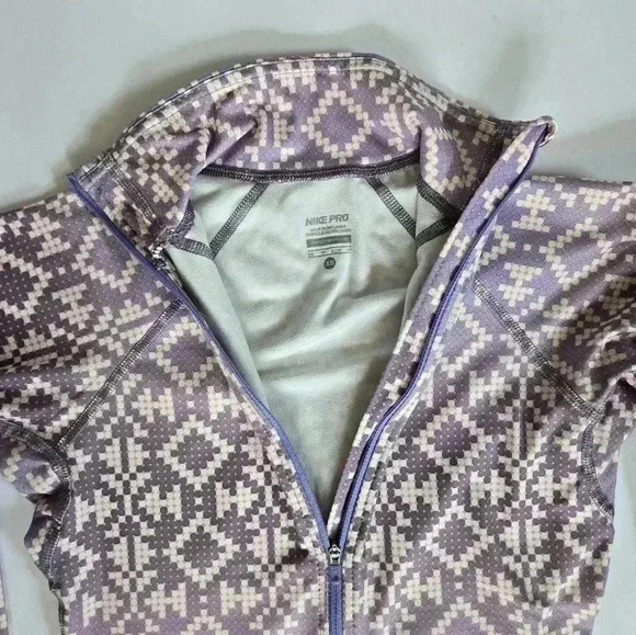 Nike Pro Aztec Hyperwarm purple half zip long sleeve sz XS - Picture 4 of 9